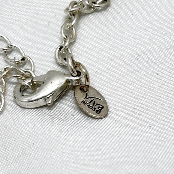 Viva, Silver Charm Necklace, Tree, Dove, Leaf, Beads - Picture 6 of 8